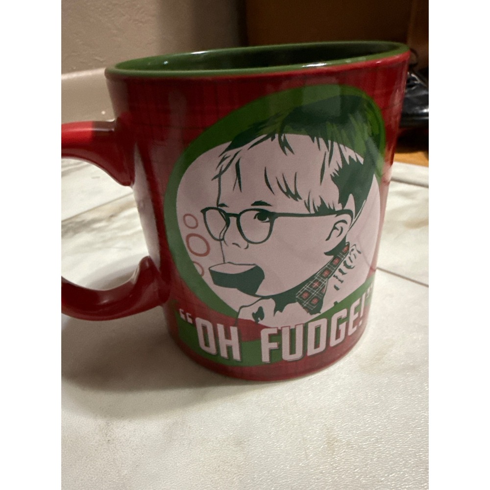 A Christmas Story Oh Fudge Ralphie 20oz Coffee Mug Red Plaid Silver Buffalo